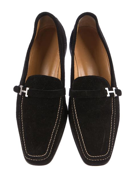 hermes loafers white|Hermes suede loafers.